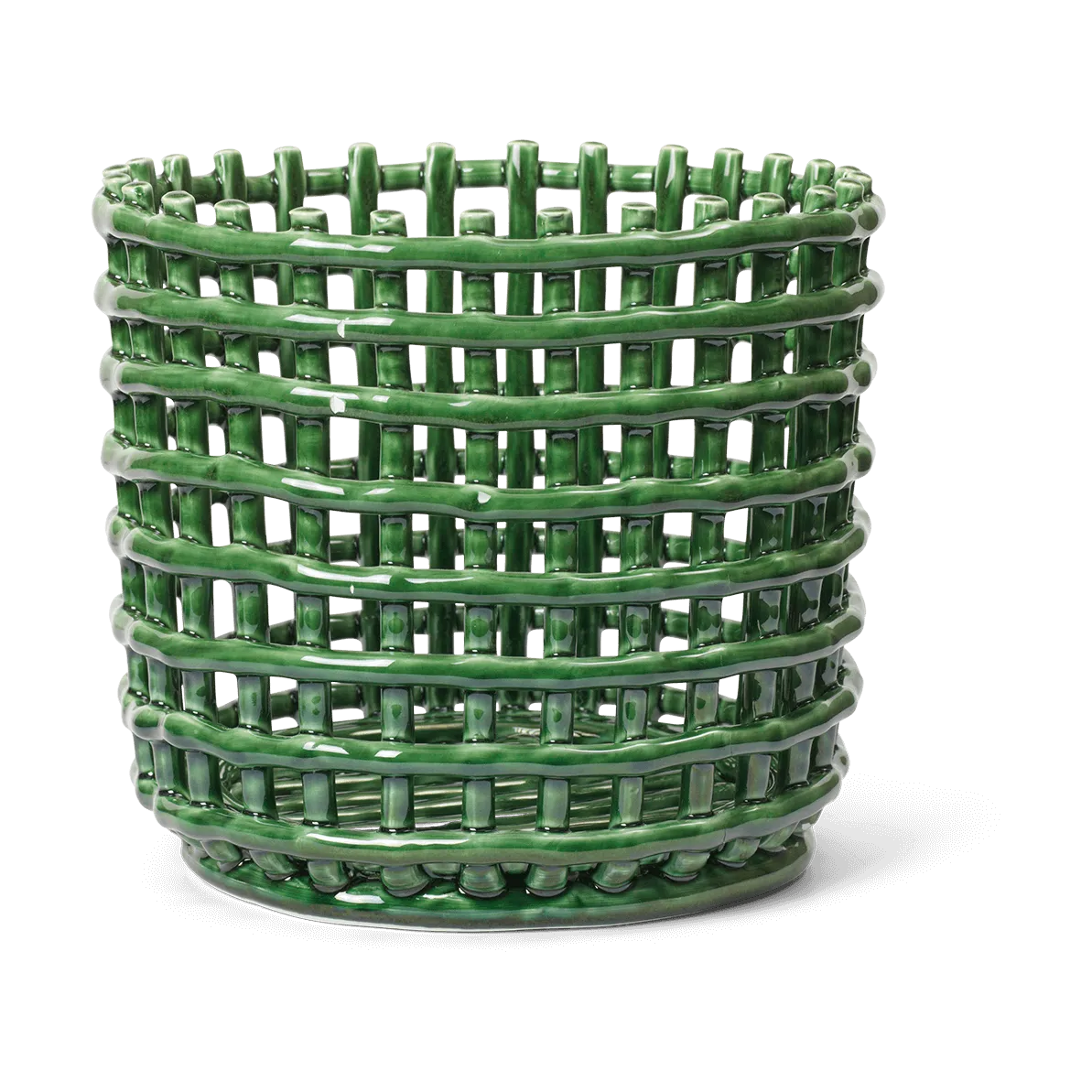 Ferm Living Ceramic flettet kurv Ø23,5 cm Emerald Green