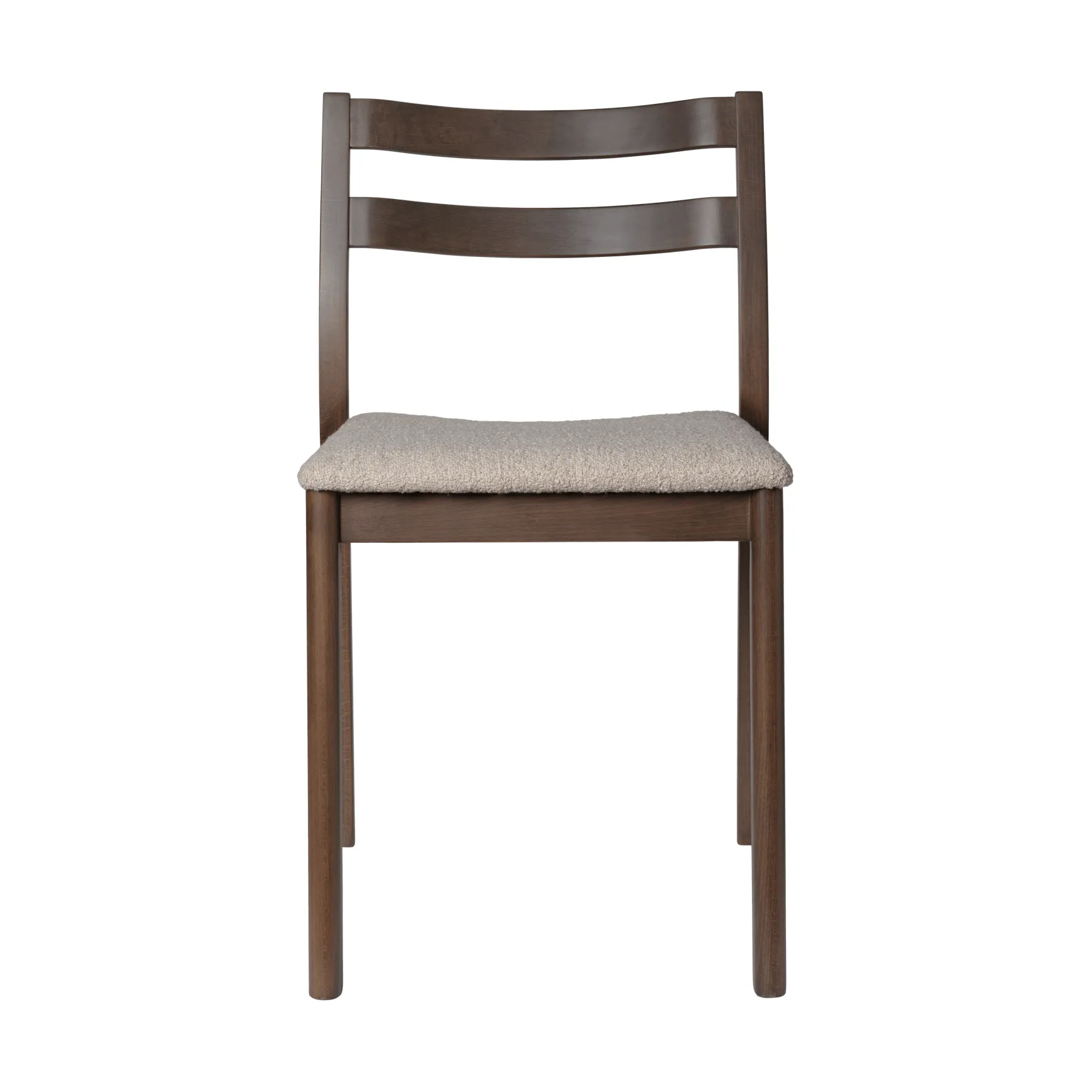 Ferm Living Chaise Boda Assise rembourrée soft bouclé, hêtre foncé teinté-natural