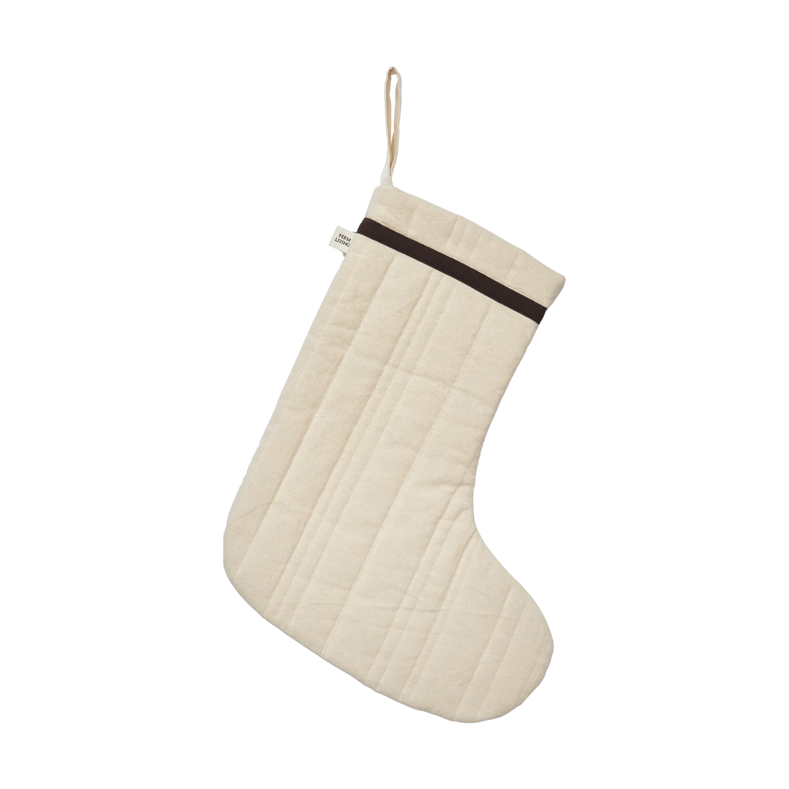 Ferm Living Chaussette de Noël matelassée Vari Cotton-natural