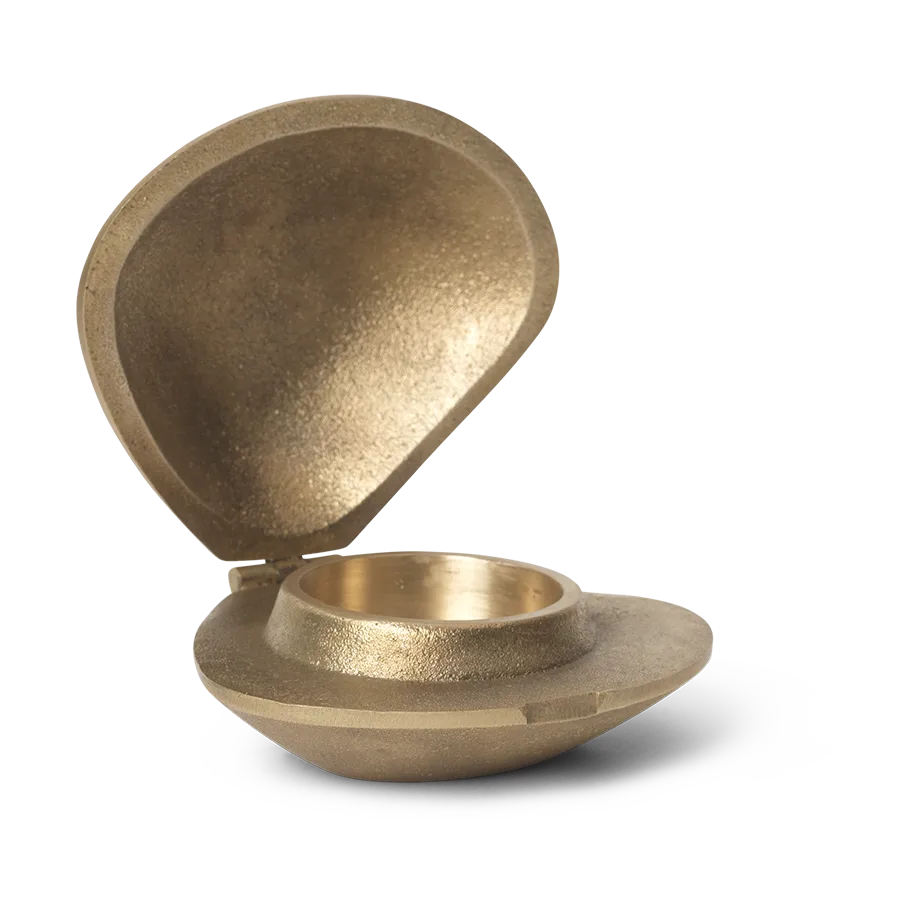 Ferm Living Clam fyrfadsstage Brass