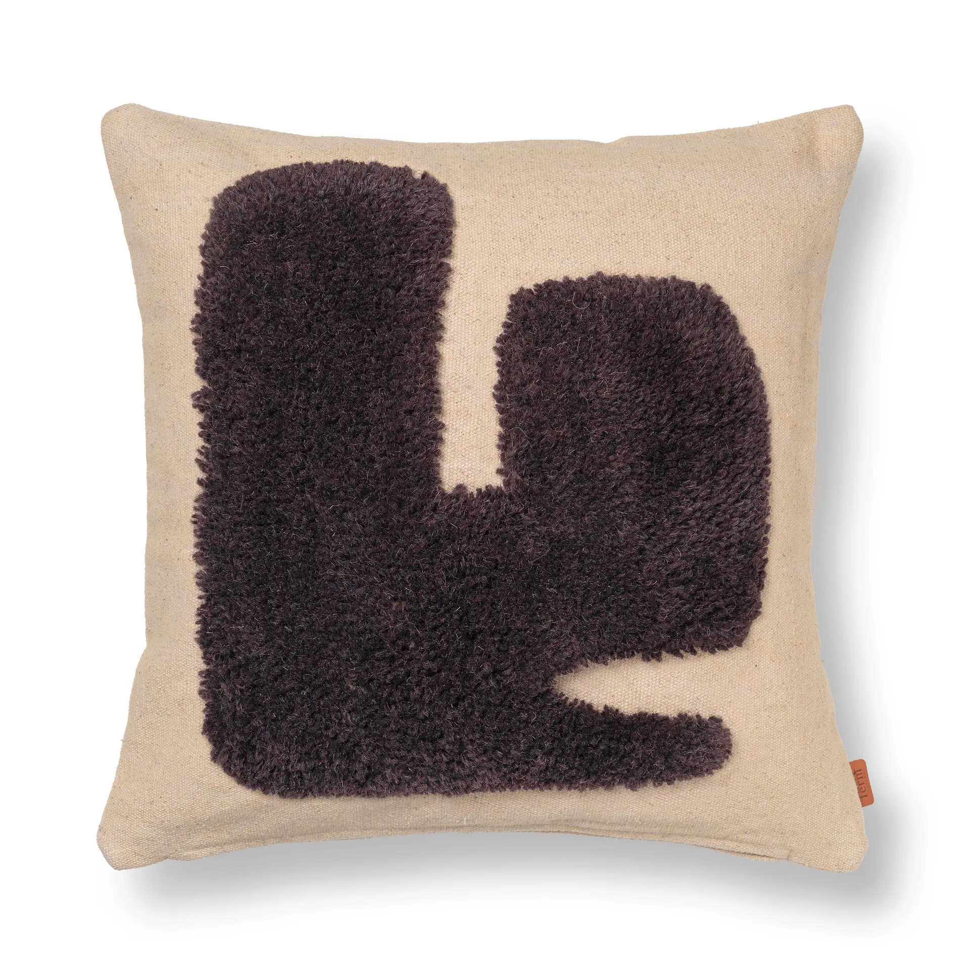 Ferm Living Coussin Lay cm Sable / Brun foncé