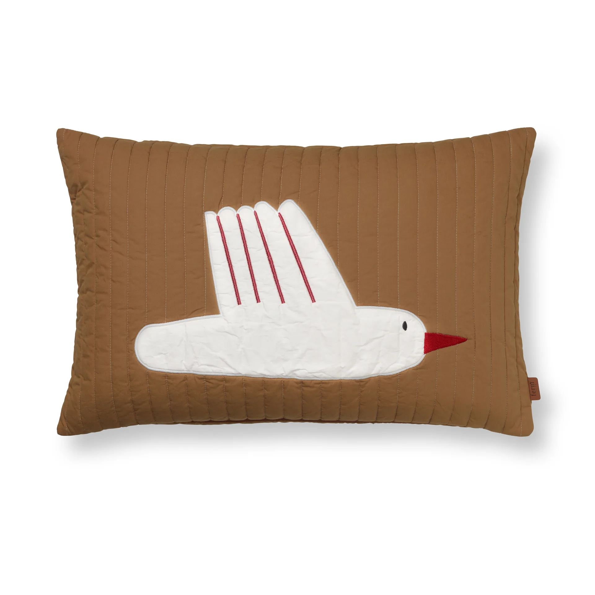 Ferm Living Coussin matelassé Bird Sugar kelp (brun)