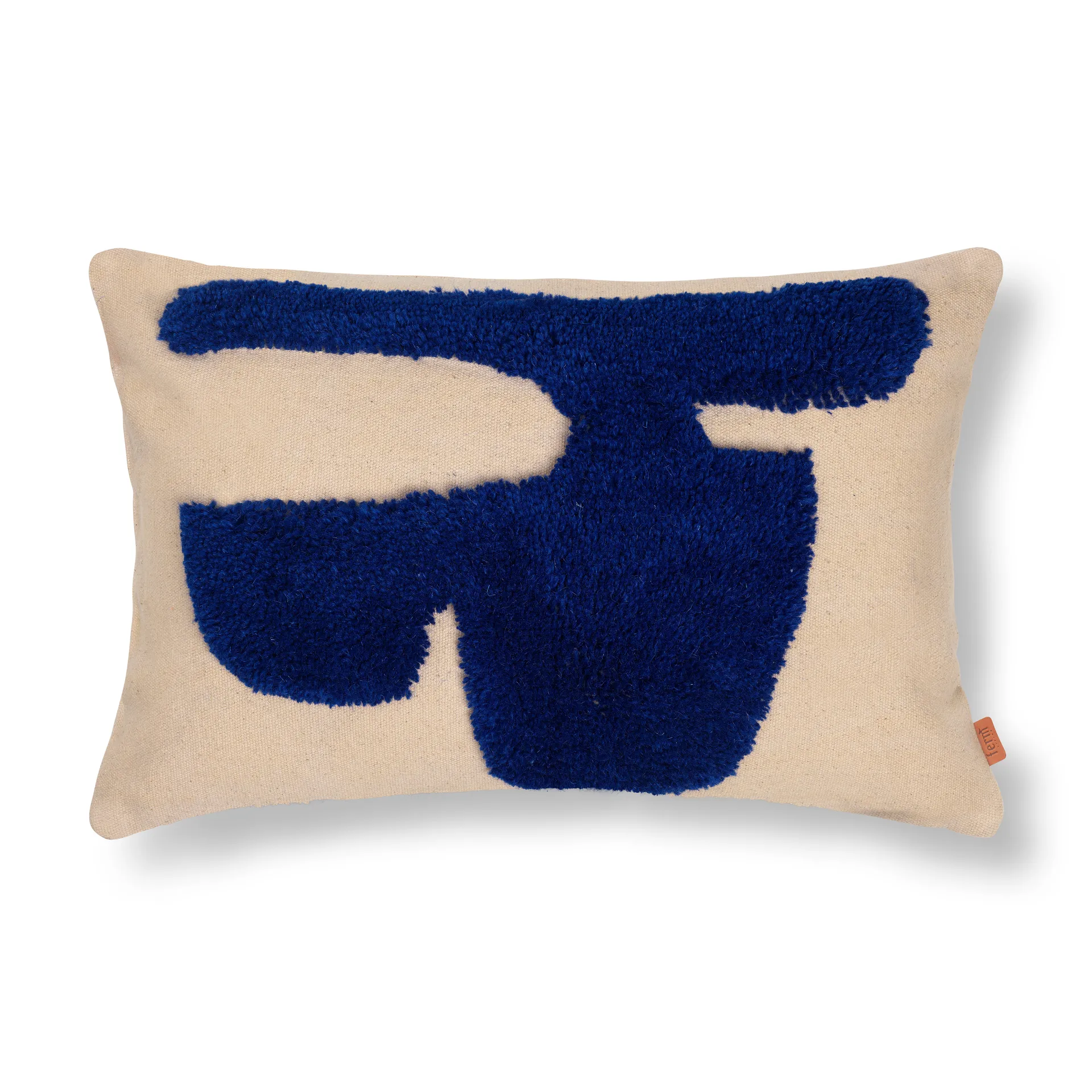 Ferm Living Coussin rectangulaire Lay cm Sable / Bleu vif