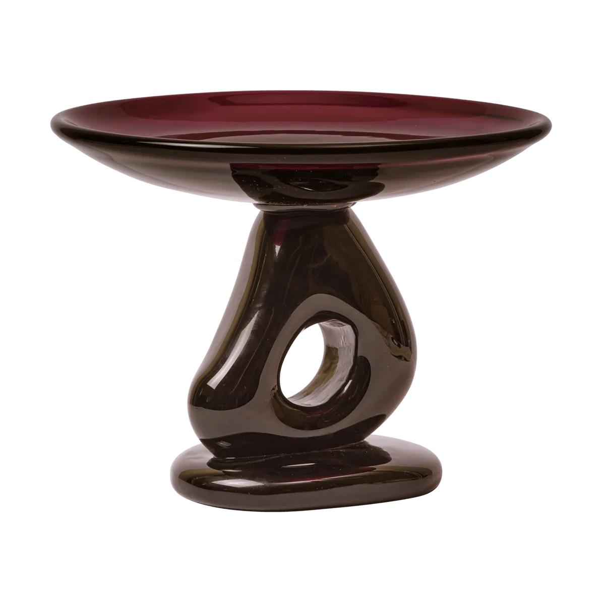 Ferm Living Damo glass centerpiece fad Ø30 cm Dark grape