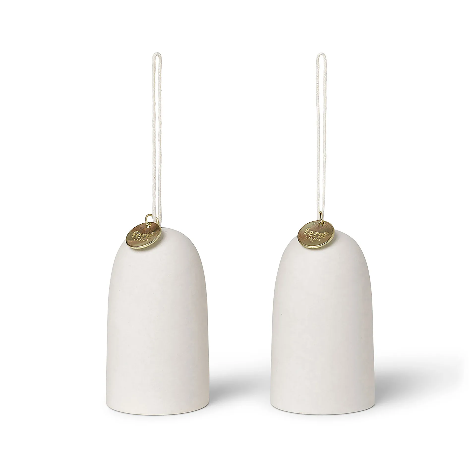Ferm Living Décoration de Noël horloge Bell Ø4 cm Lot de 2 Off-white
