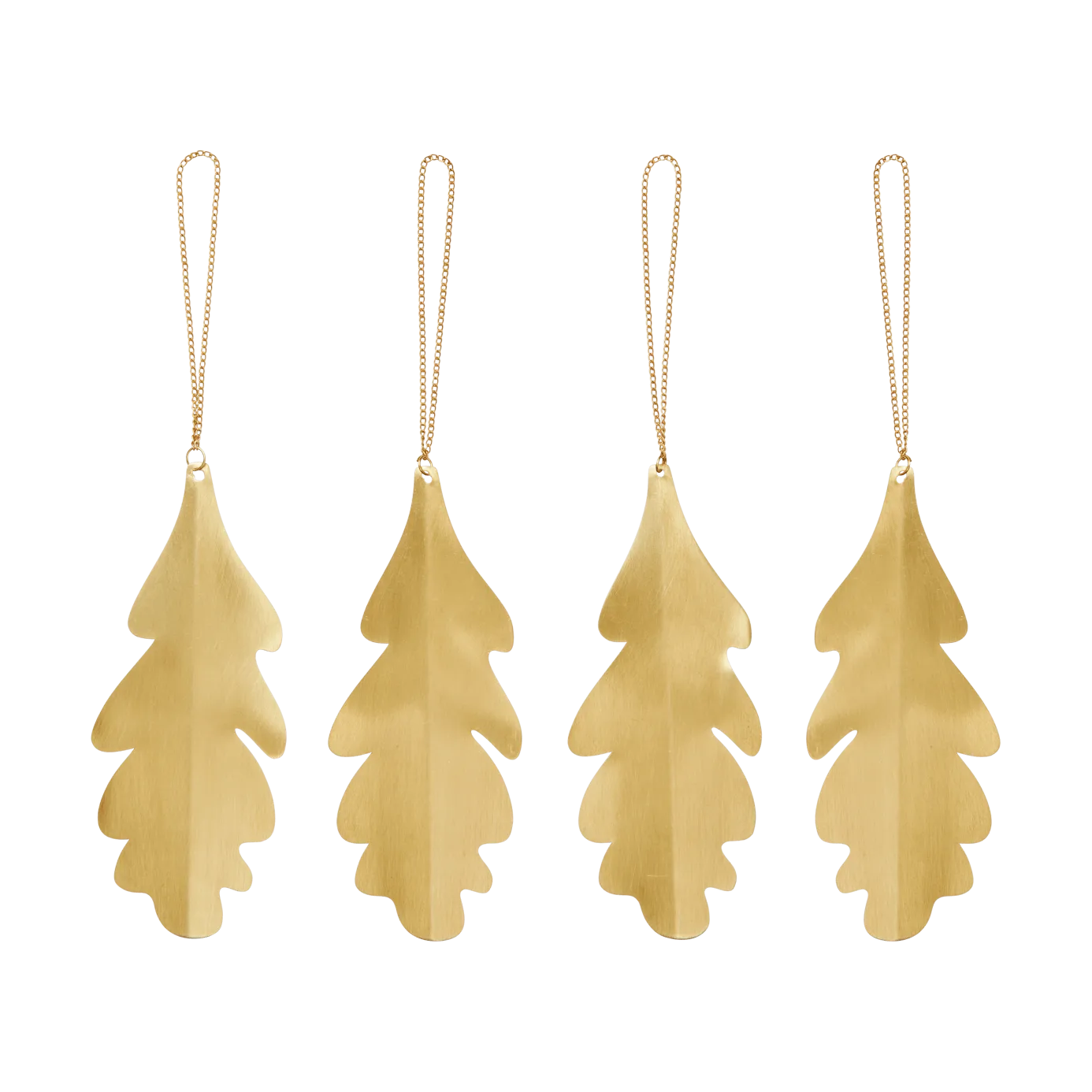 Ferm Living Décorations suspendues Oak leaf 13,5 cm, 4 pièces Brass
