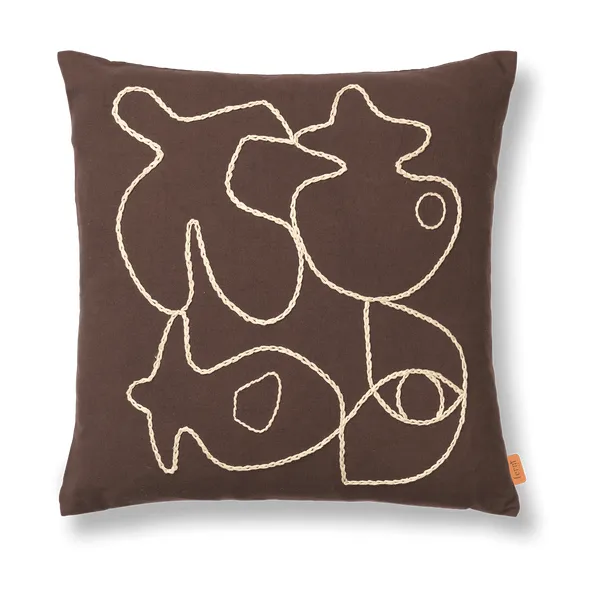 Figure kuddfodral 50x50 cm, Coffee