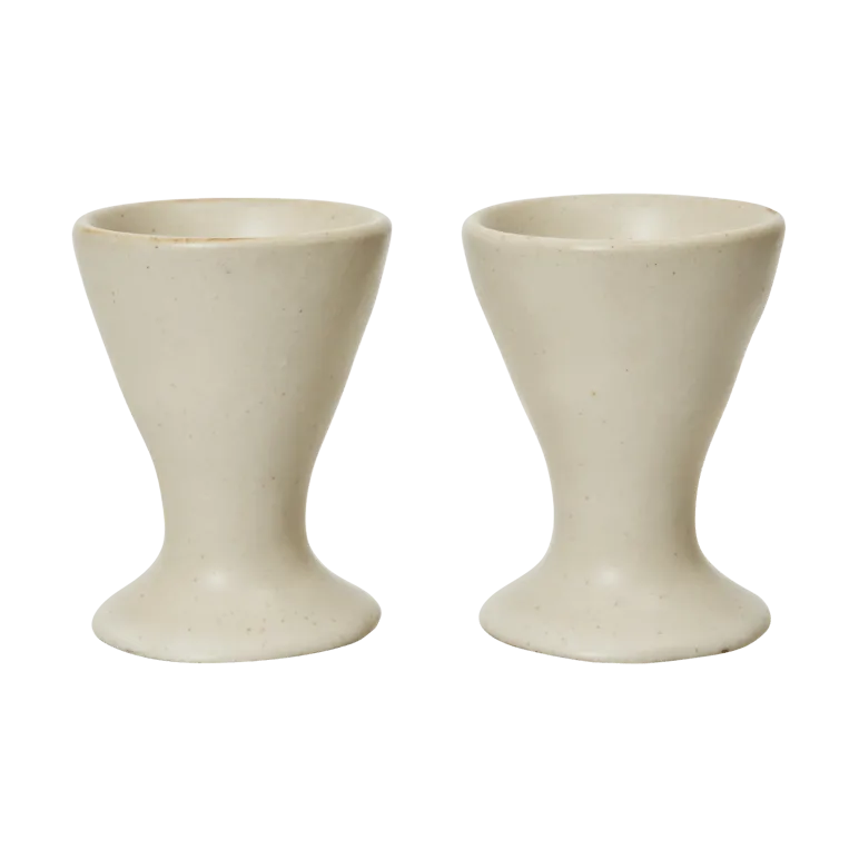 Ferm Living Flow æggebægre 2-pak Off-white speckle