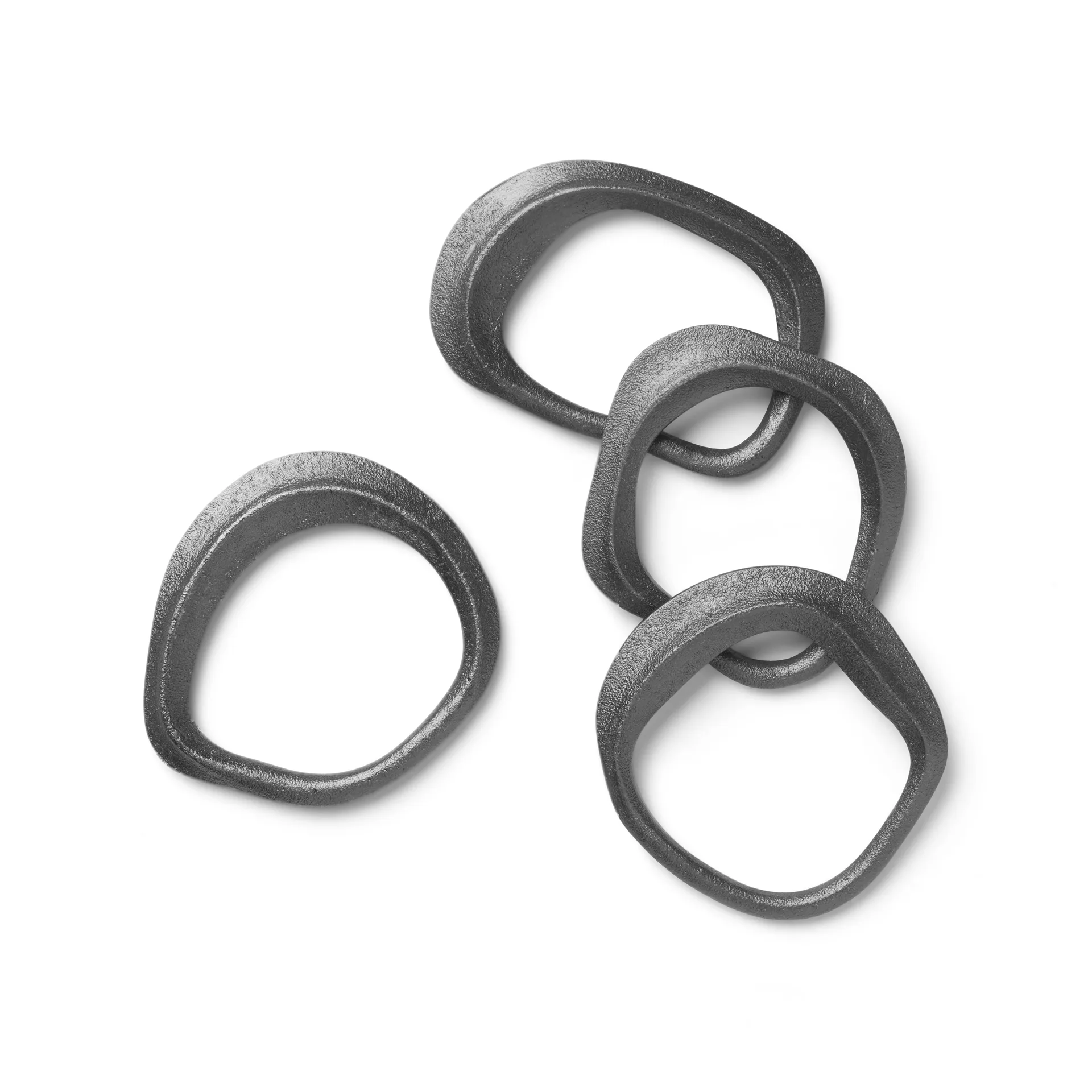 Ferm Living Flow servietring 4-pakke Sort/Messing