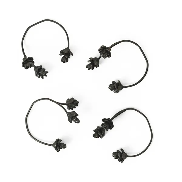 Forest servettring 4-pack, Black brass