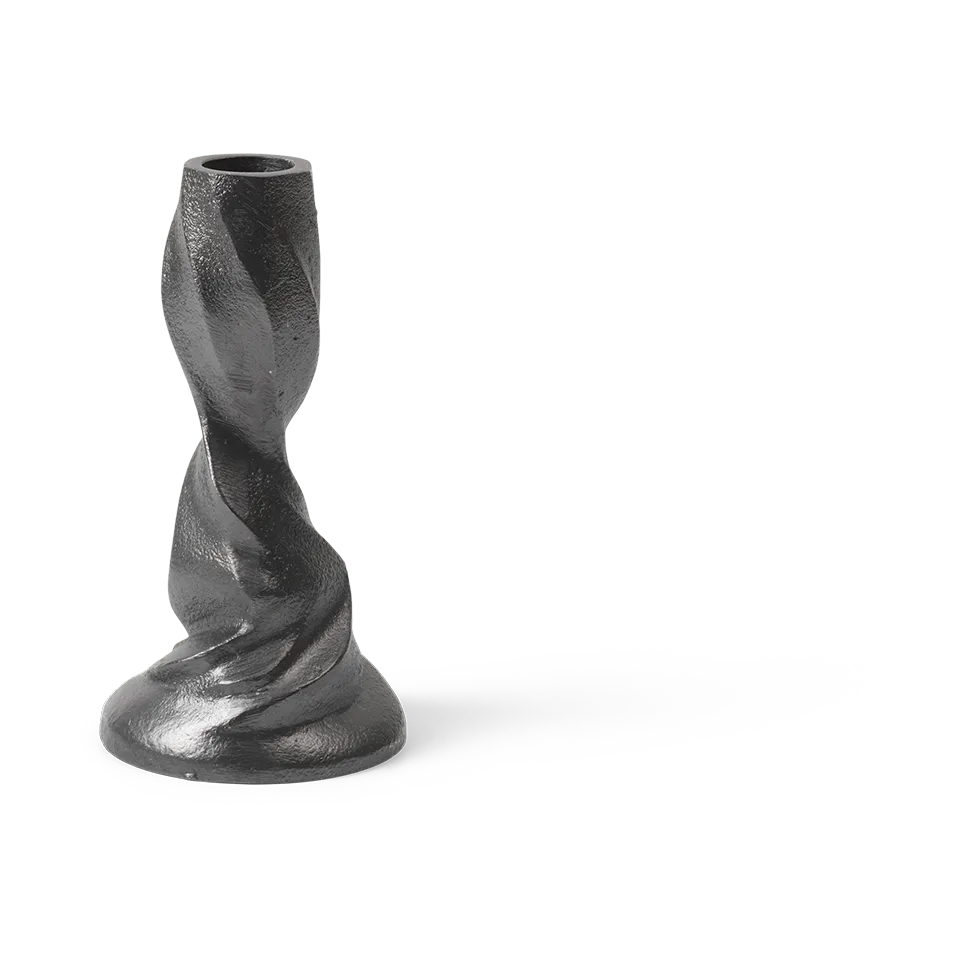 Ferm Living Gale lysestage 13 cm Blackened Aluminium
