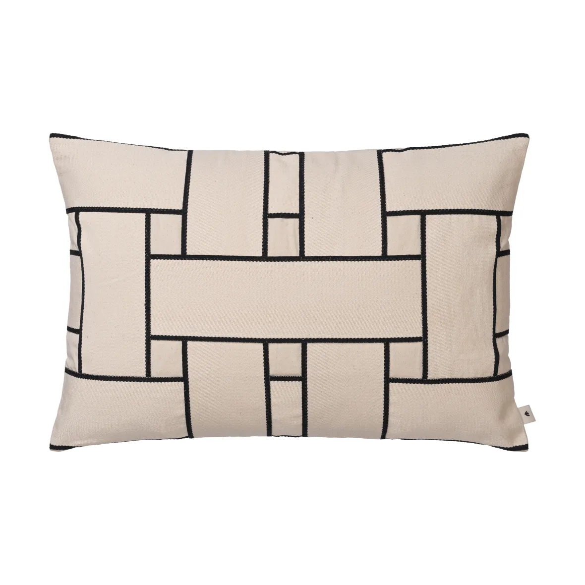 Ferm Living Housse de coussin Lattice Offset Off-white-black, cm