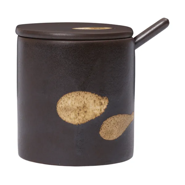 Koyo burk med sked, Dark brown-buff