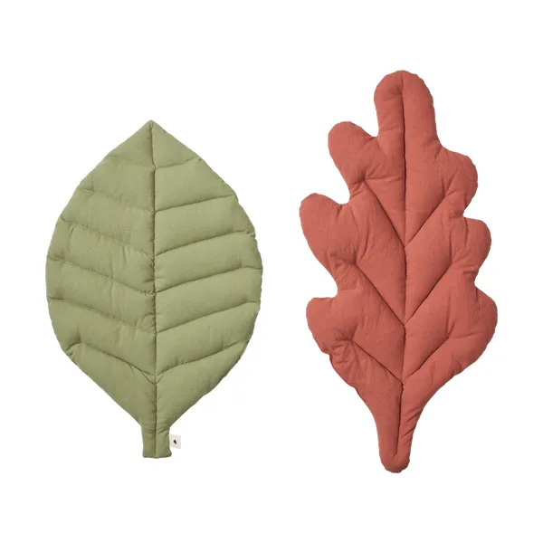 Leaf kuddar 2 delar, Tea green-baked clay