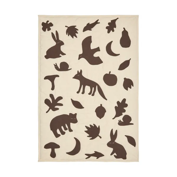 Lunden filt, Off-white-dark chocolate, 80x110 cm