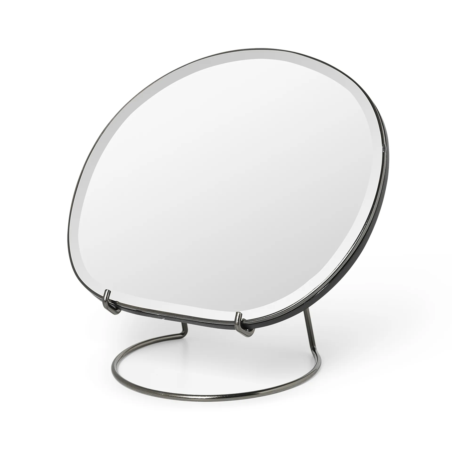 Ferm Living Miroir de table Pond Dark chrome