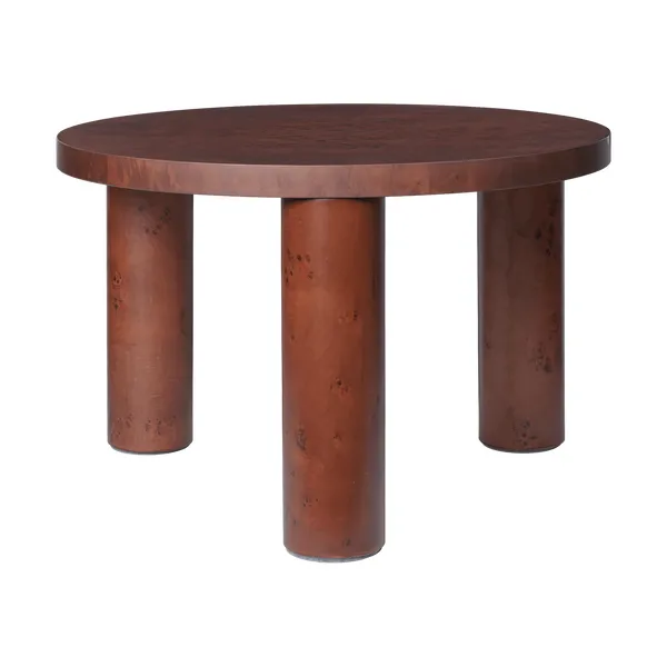 Post soffbord small Ø65 cm, Dark stained burl