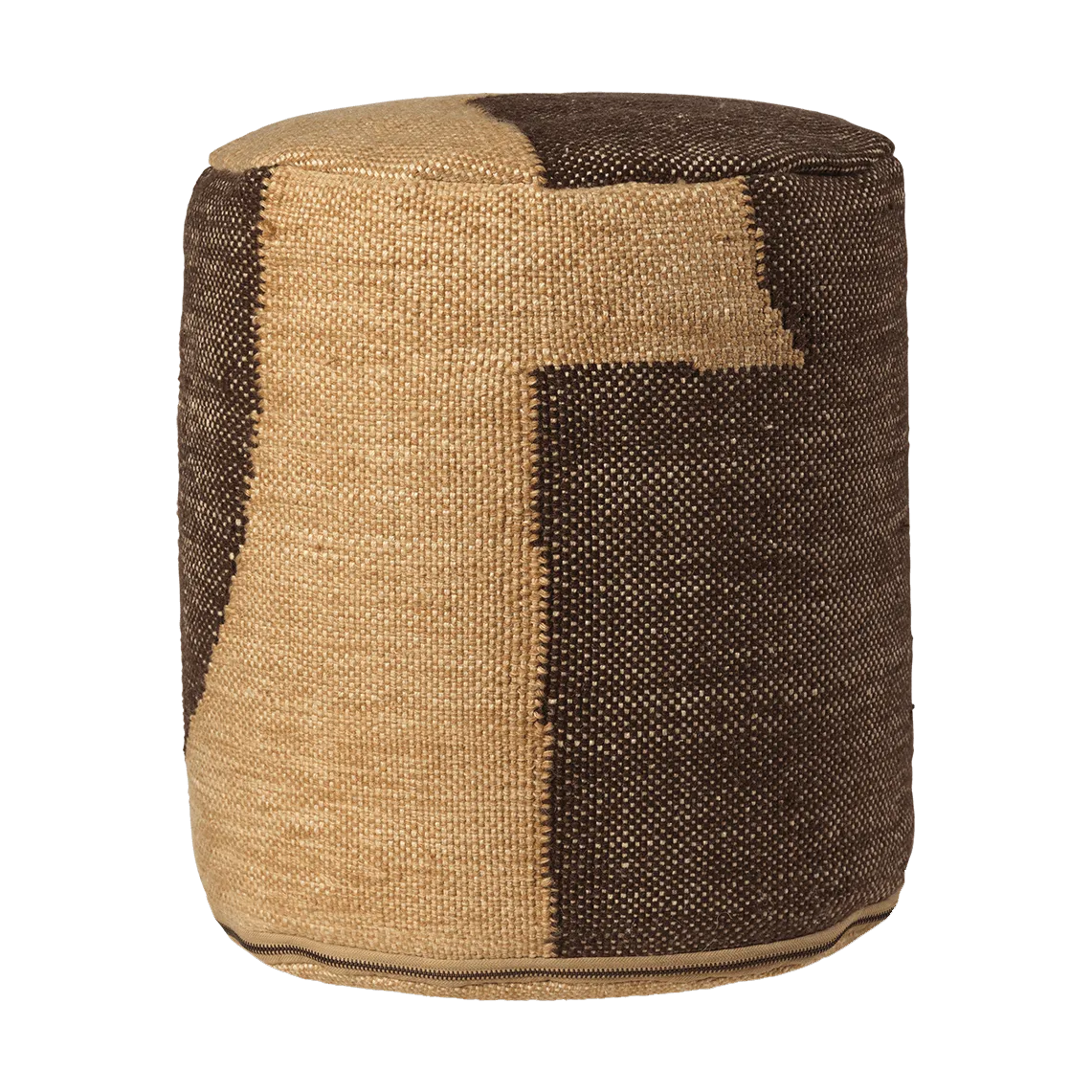 Ferm Living Pouf Forene cylinder Ø38x42 cm Tan-Chocolate