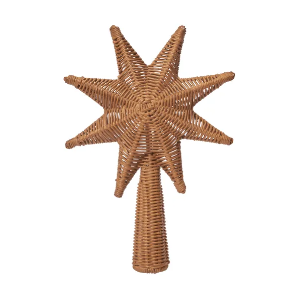 Rattan christmas tree top star julgransstjärna, Natural