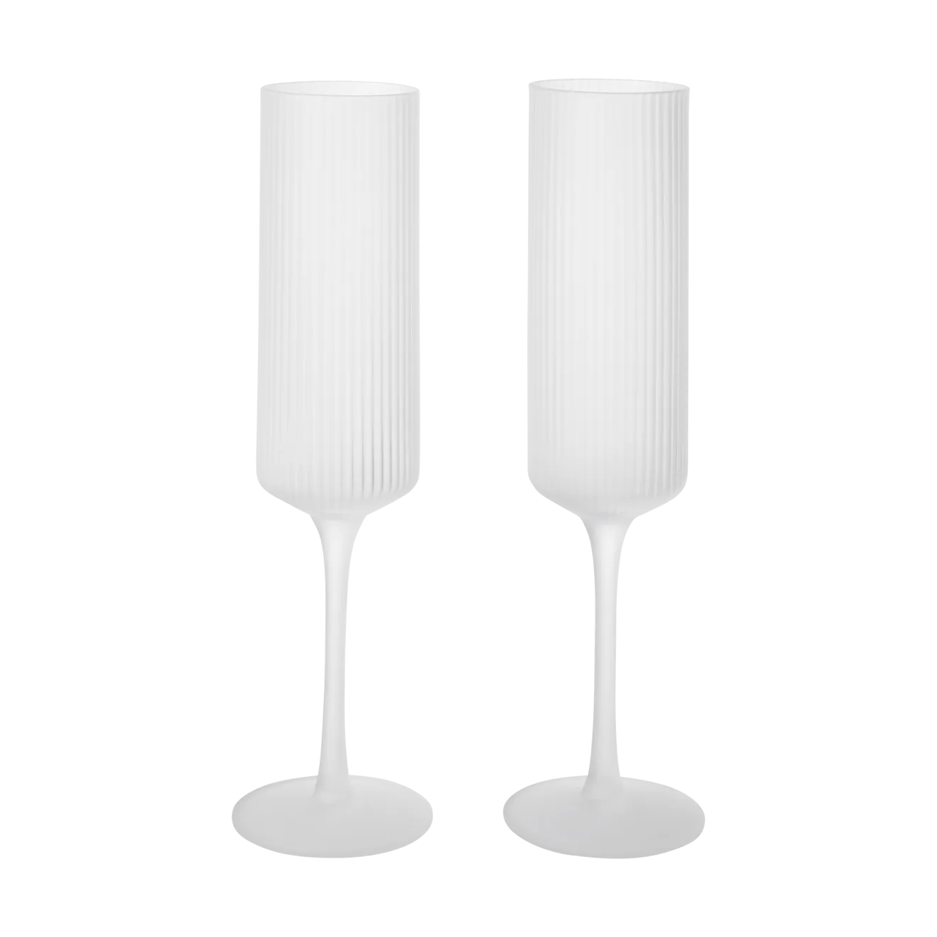 Ferm Living Ripple Champagne flutes champagneglas 15 cl 2-pak Frosted