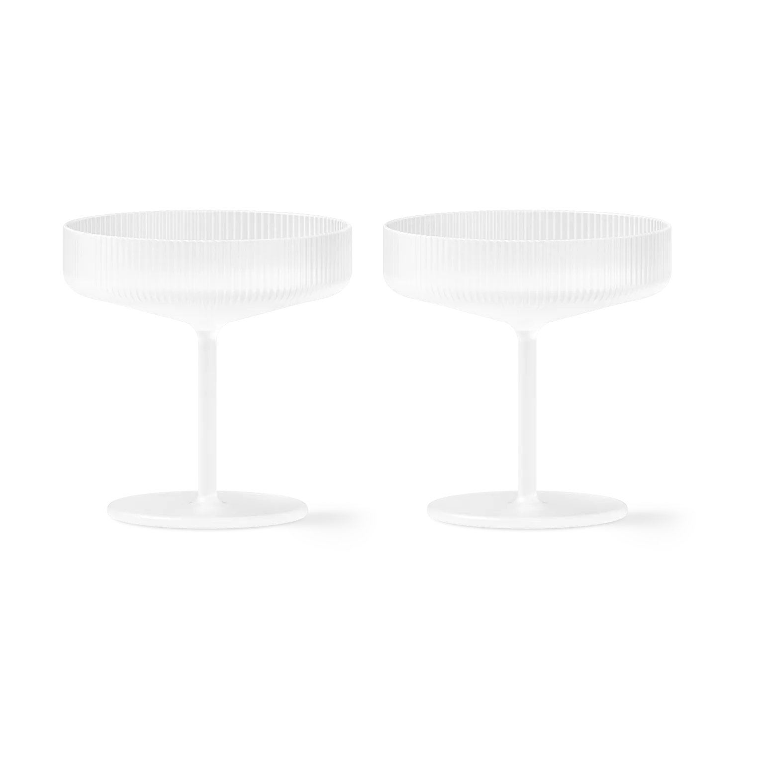 Ferm Living, Ripple Champagneglas 2 stk. - Frosted