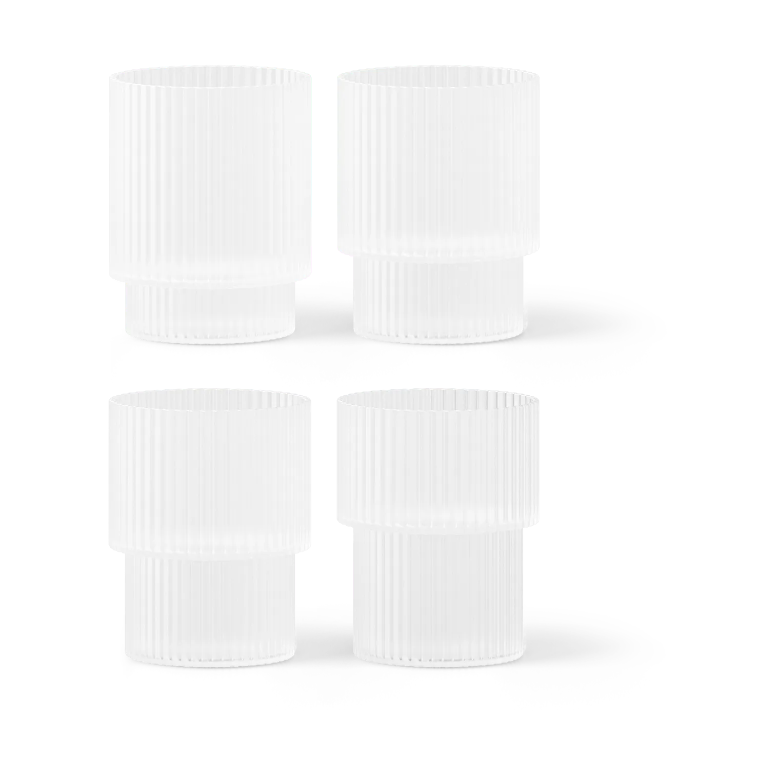 Ferm Living, Ripple Glas 4-pak - Frosted
