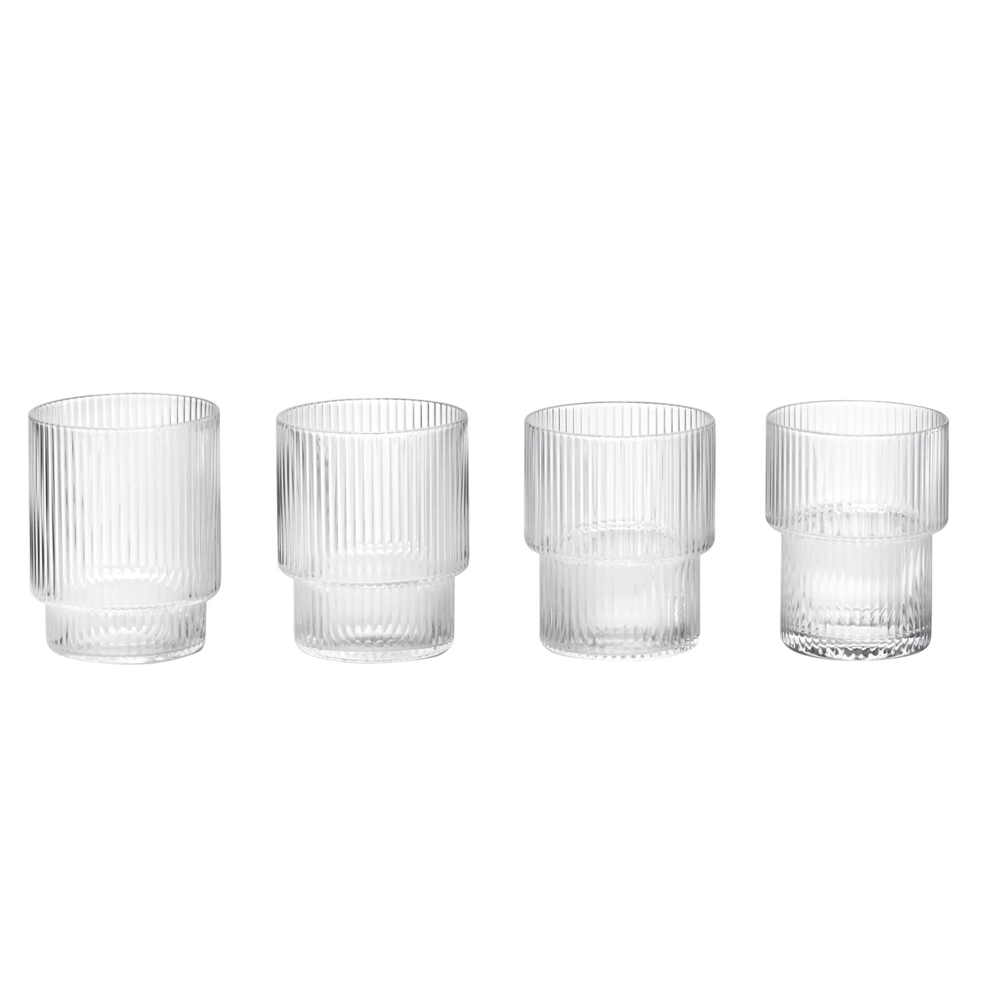 Ferm Living, Ripple Glas 4-pak - Clear