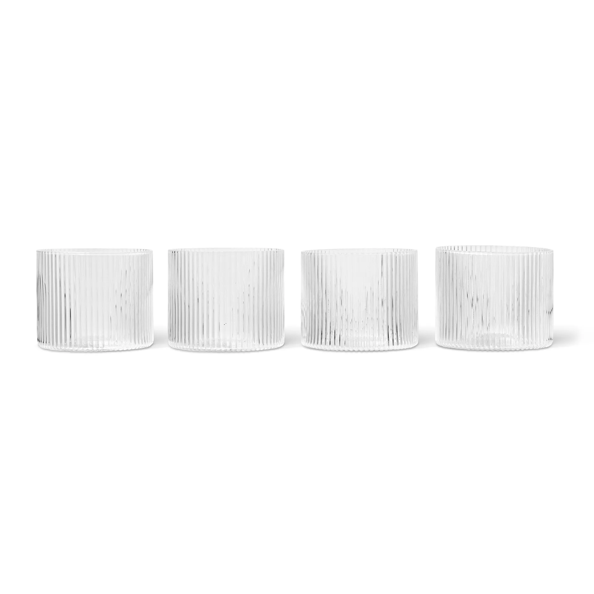 Ferm Living Ripple glas lavt 4-pak Clear