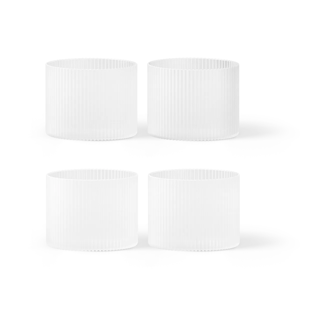 Ferm Living, Ripple Lavt glas 4-pak - Frosted