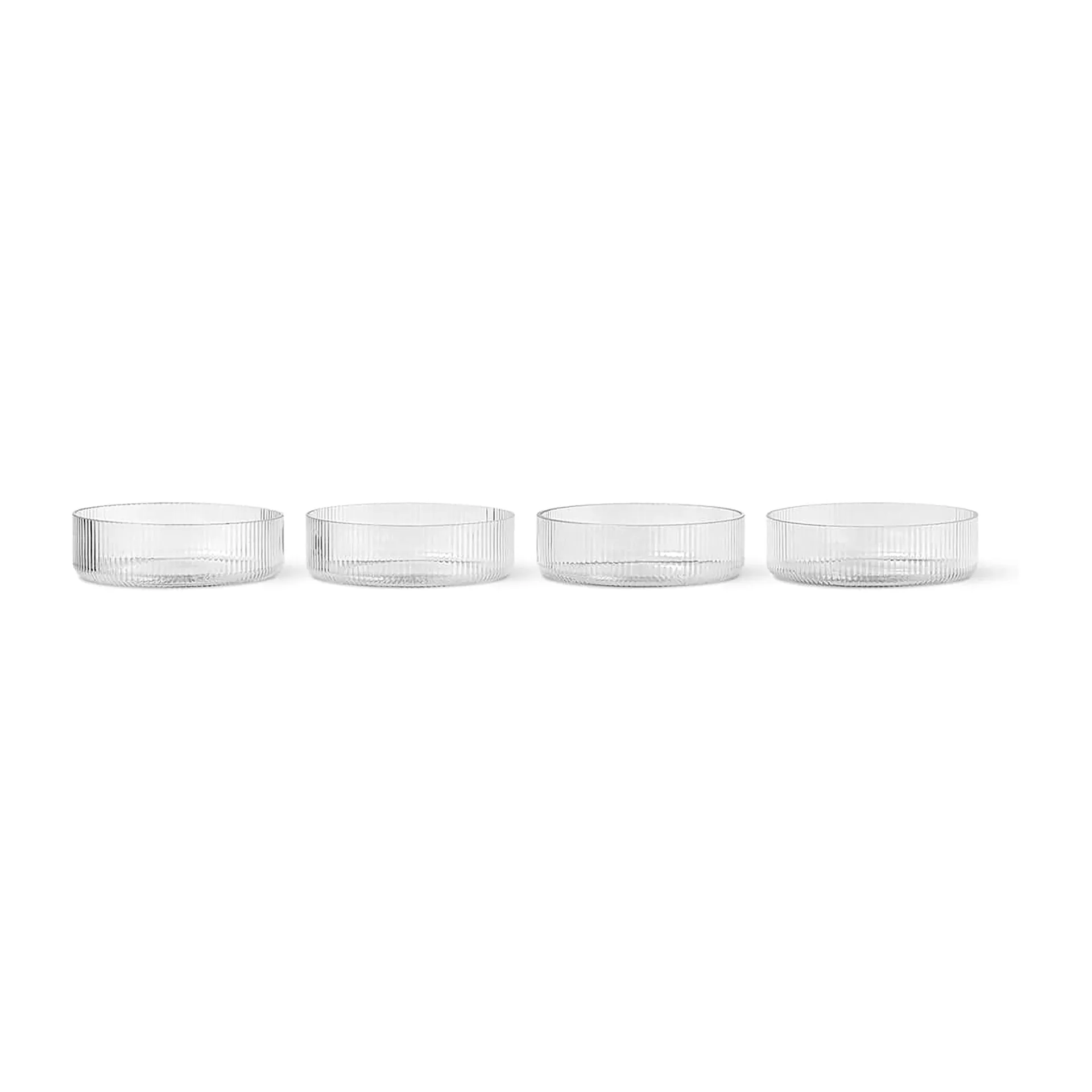 Ferm Living Ripple morgenmadsskål 4-pak Clear