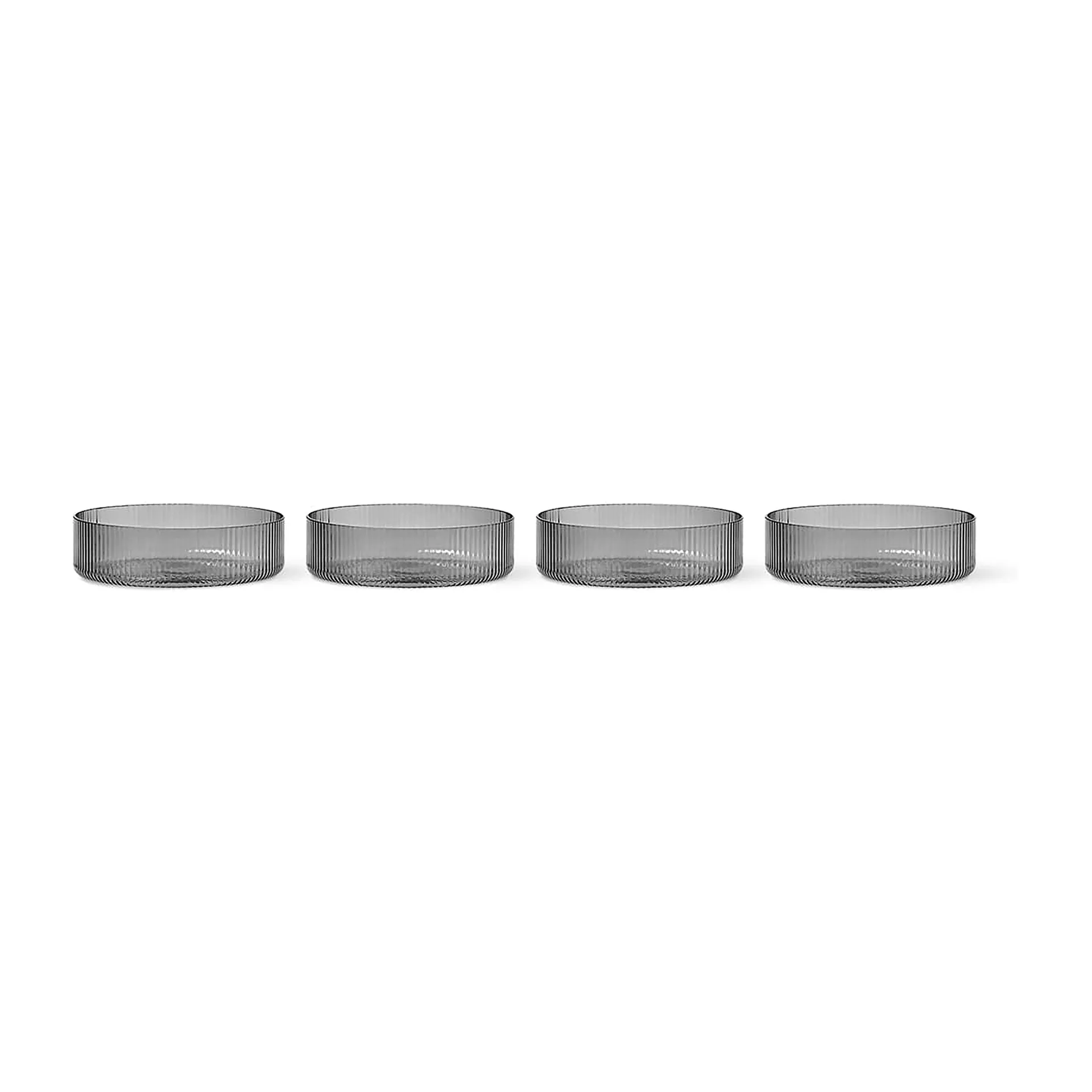 Ferm Living, Ripple Serveringsskål 4-pak - Smoked Grey