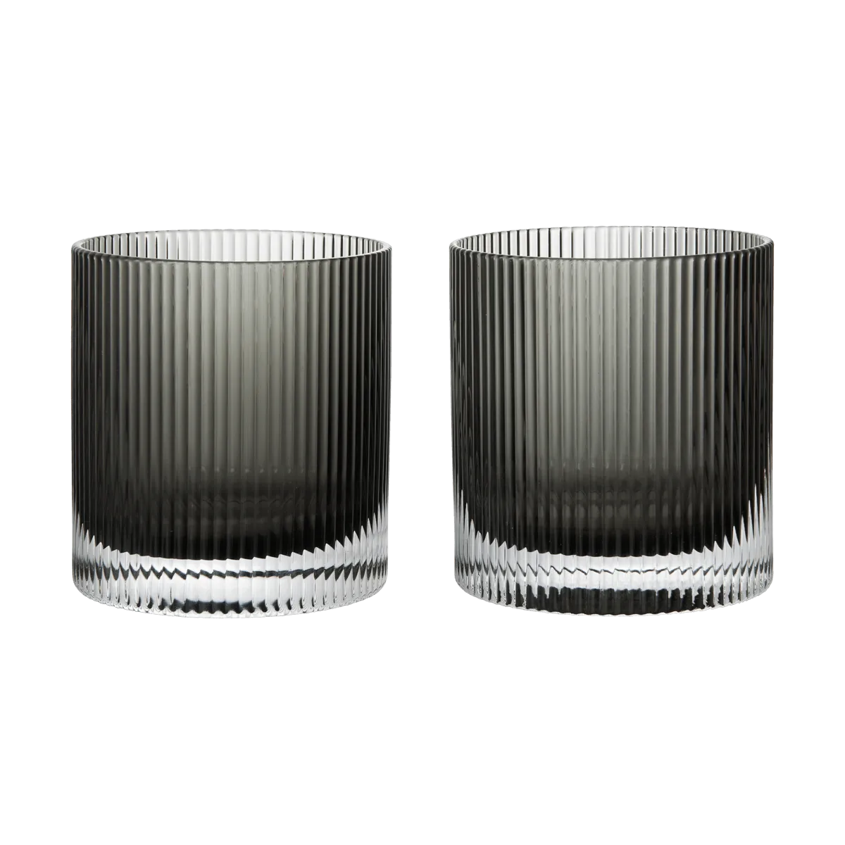 Ferm Living Ripple tumbler glas 25 cl 2-pak Smoked Grey