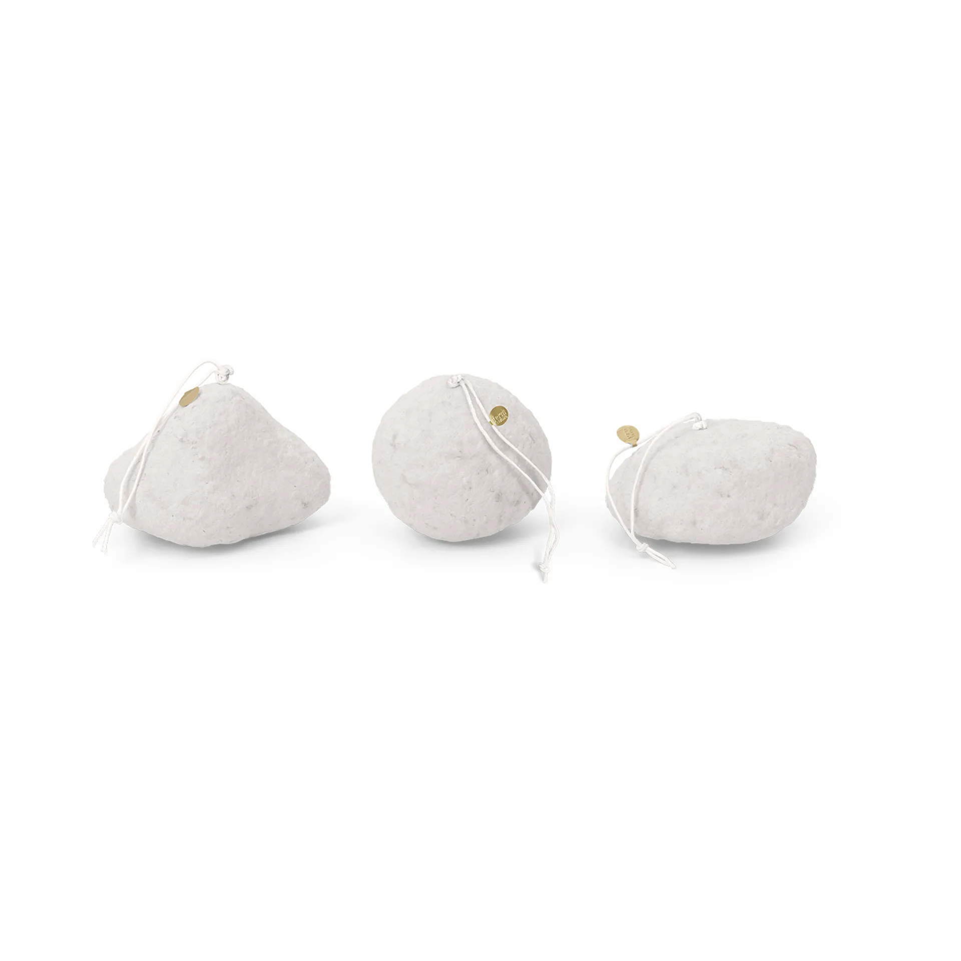 Ferm Living Suspensions pour sapin de Noël Snowball ornaments 3 pièces White