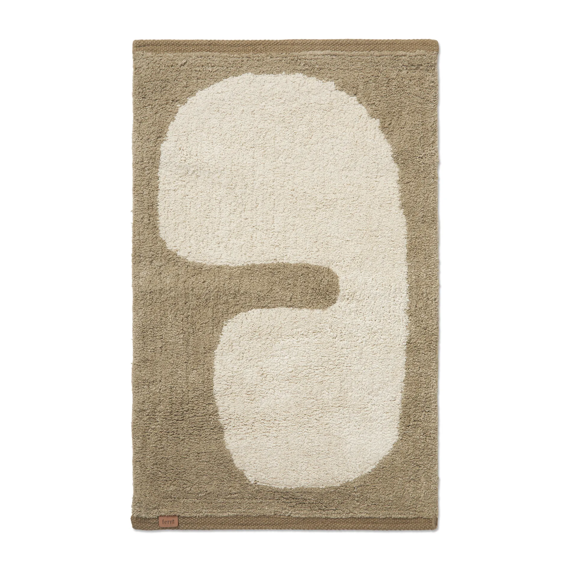 Ferm Living Tapis de salle de bain Lay cm Dark taupe-off white