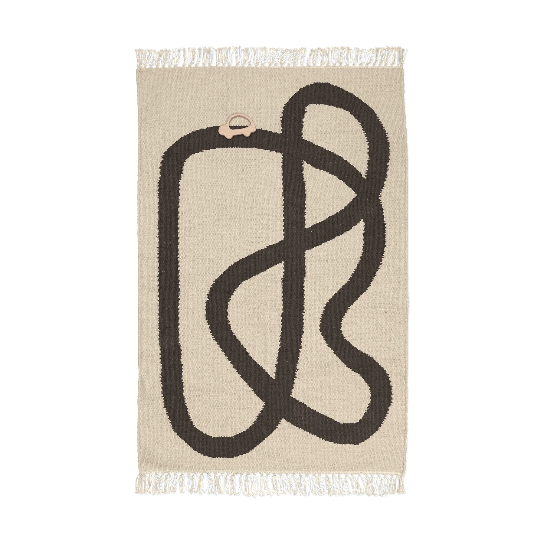 Ferm Living Tapis Lane cm Blanc cassé-Chocolat