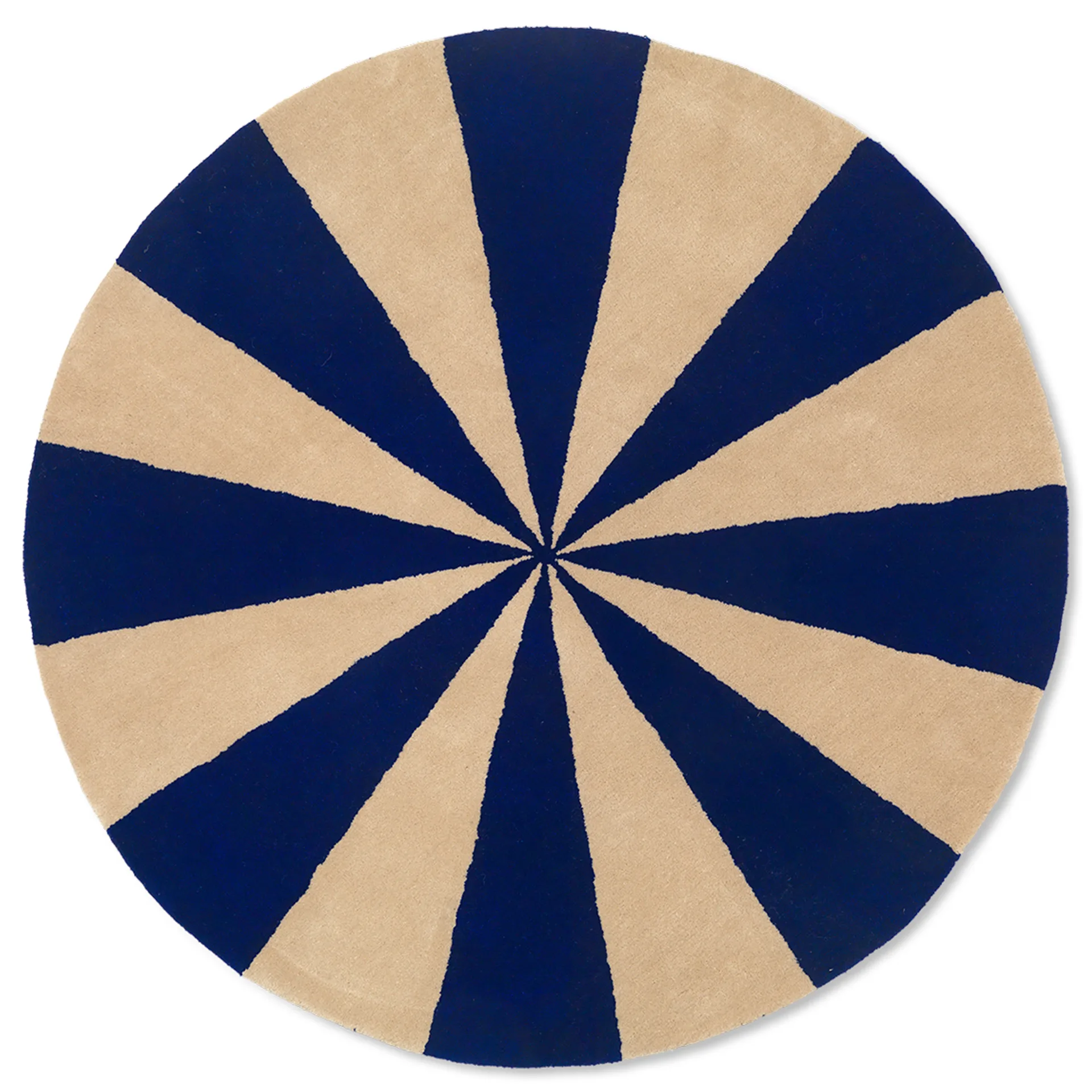 Ferm Living Tapis touffeté à la main Arch Ø Bright blue-Off white — vue 3