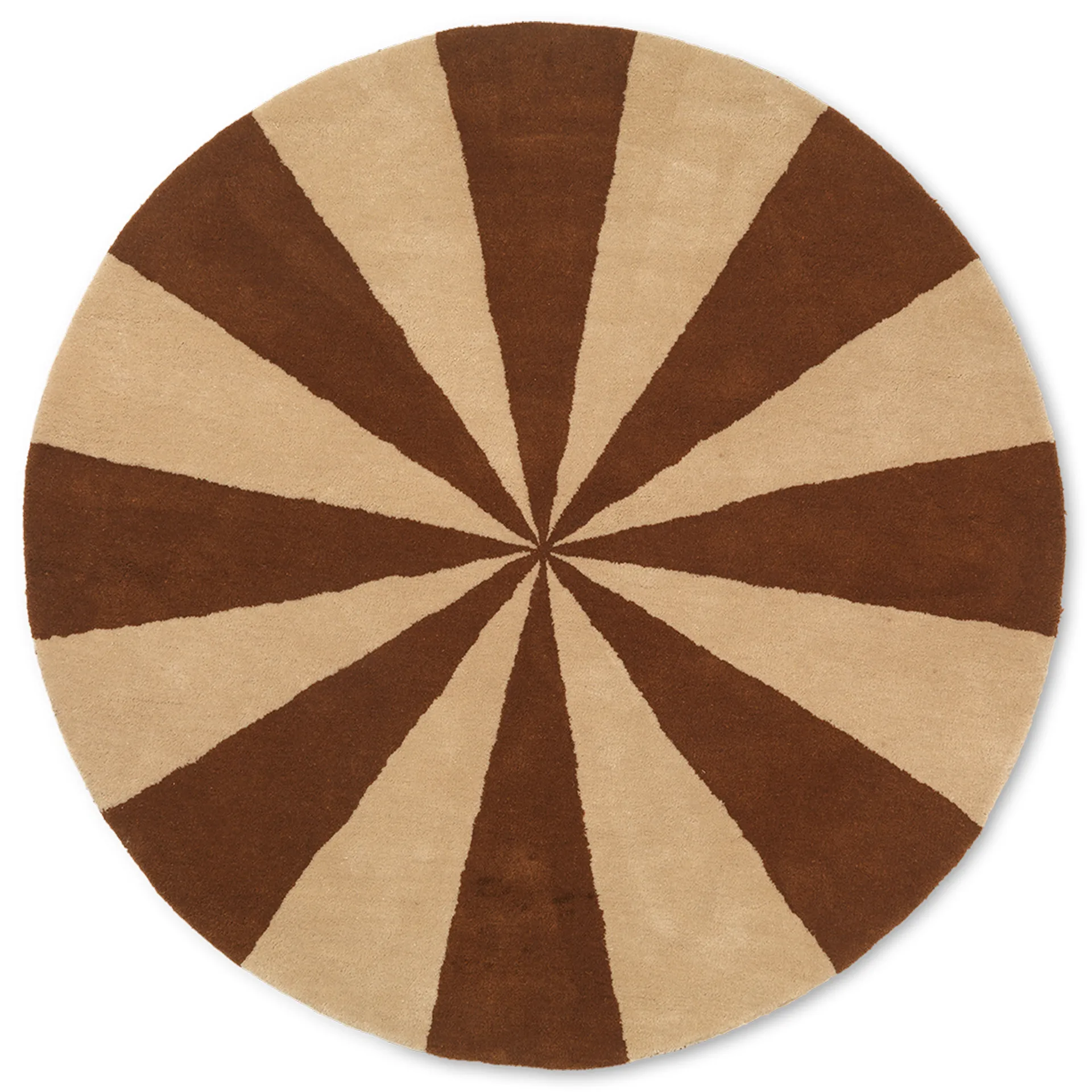 Ferm Living Tapis touffeté à la main Arch Ø Dark brick-Off white