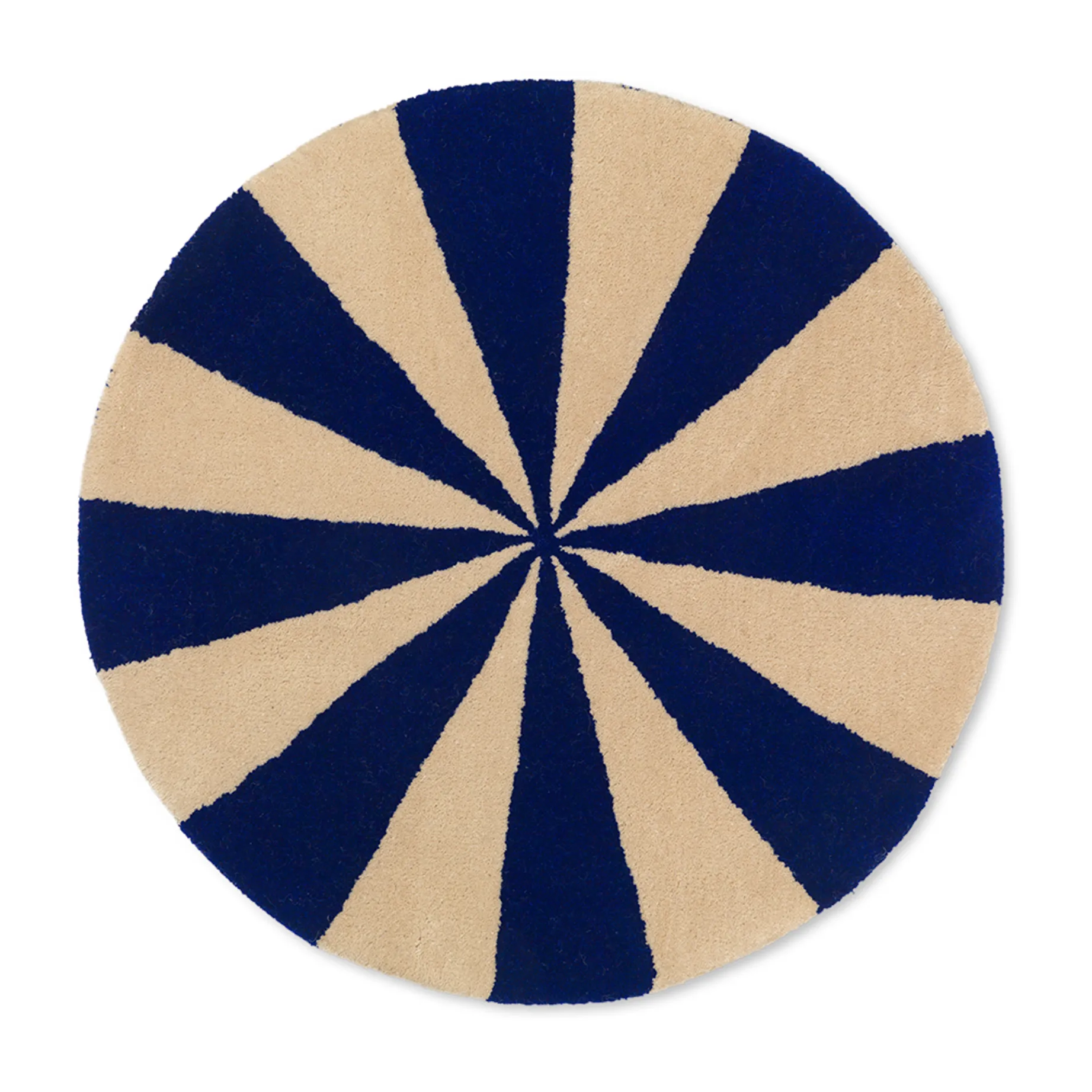 Ferm Living Tapis touffeté à la main Arch Ø Bright blue-Off white