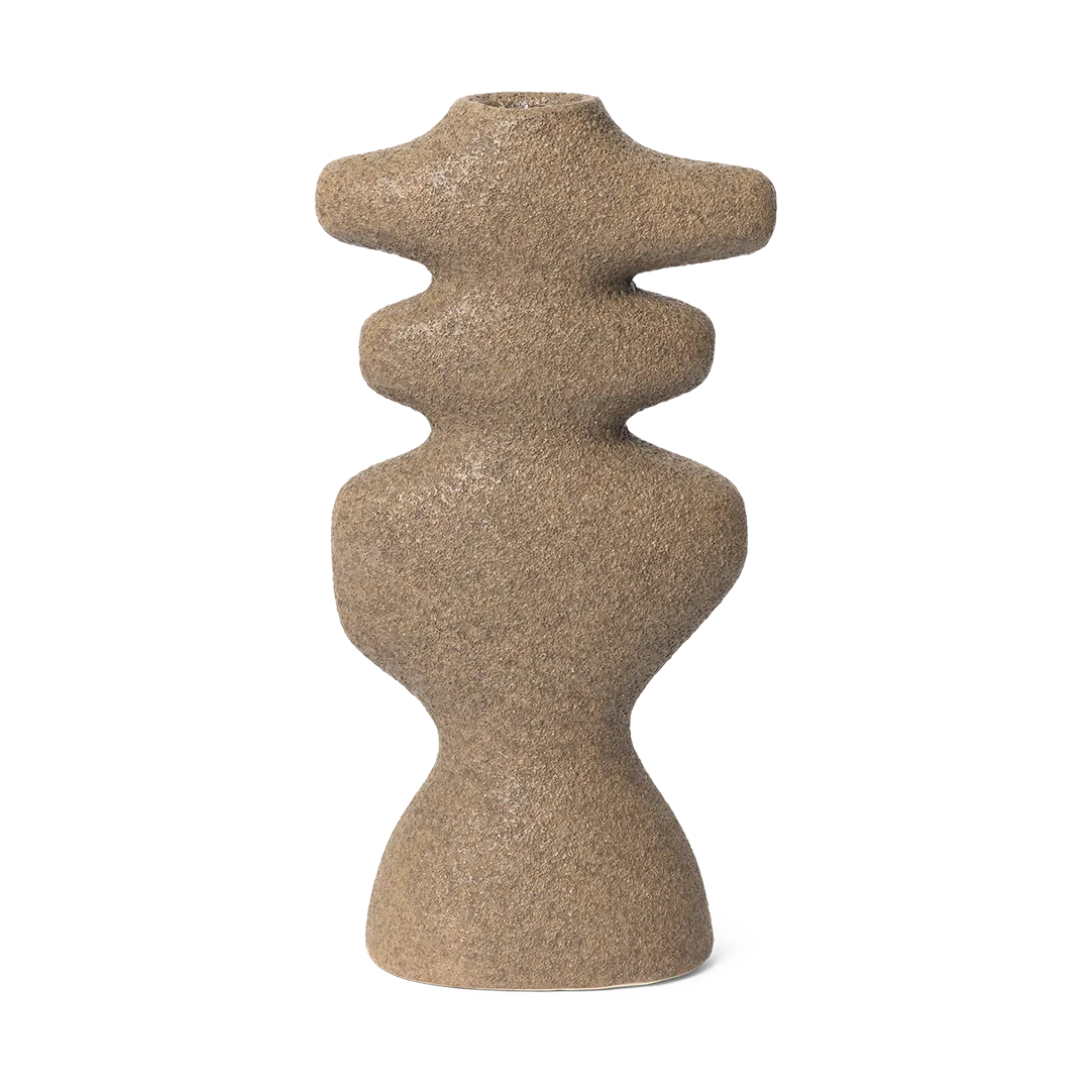 Ferm Living, Yara Candle Holder - Large - Dark Sand
