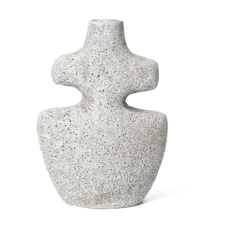 Ferm Living, Yara Candle Holder - Medium - Grey Pumice