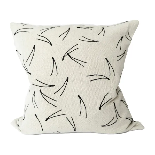 Barr kuddfodral broderat 48x48 cm, Natur