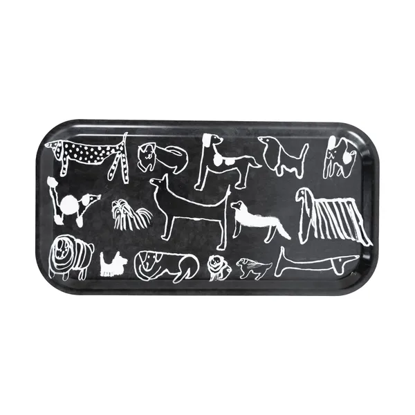 Dogs bricka 22x43 cm, Black