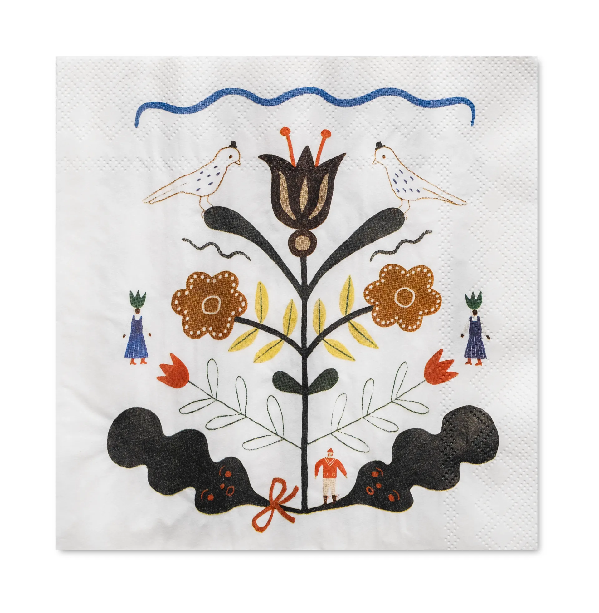 Fine Little Day Kurbits servietter 33x33 cm 25-pak Hvid/Multi