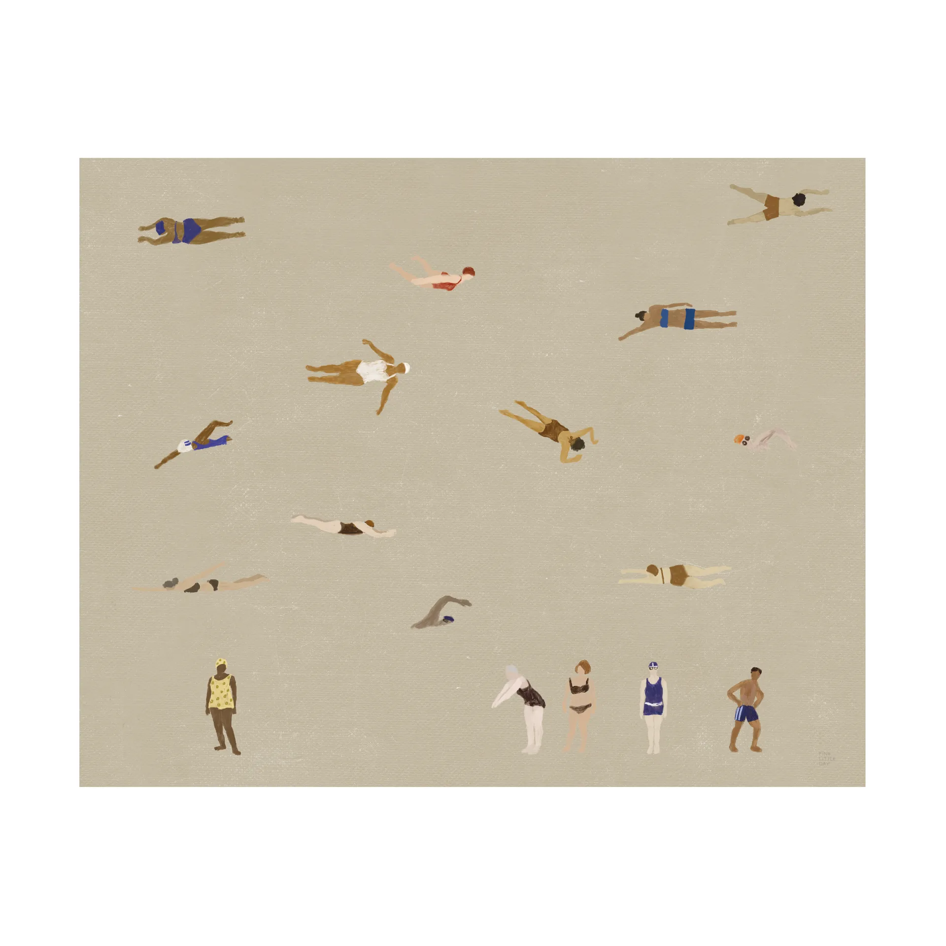 Fine Little Day Poster Swimmers Beige, cm