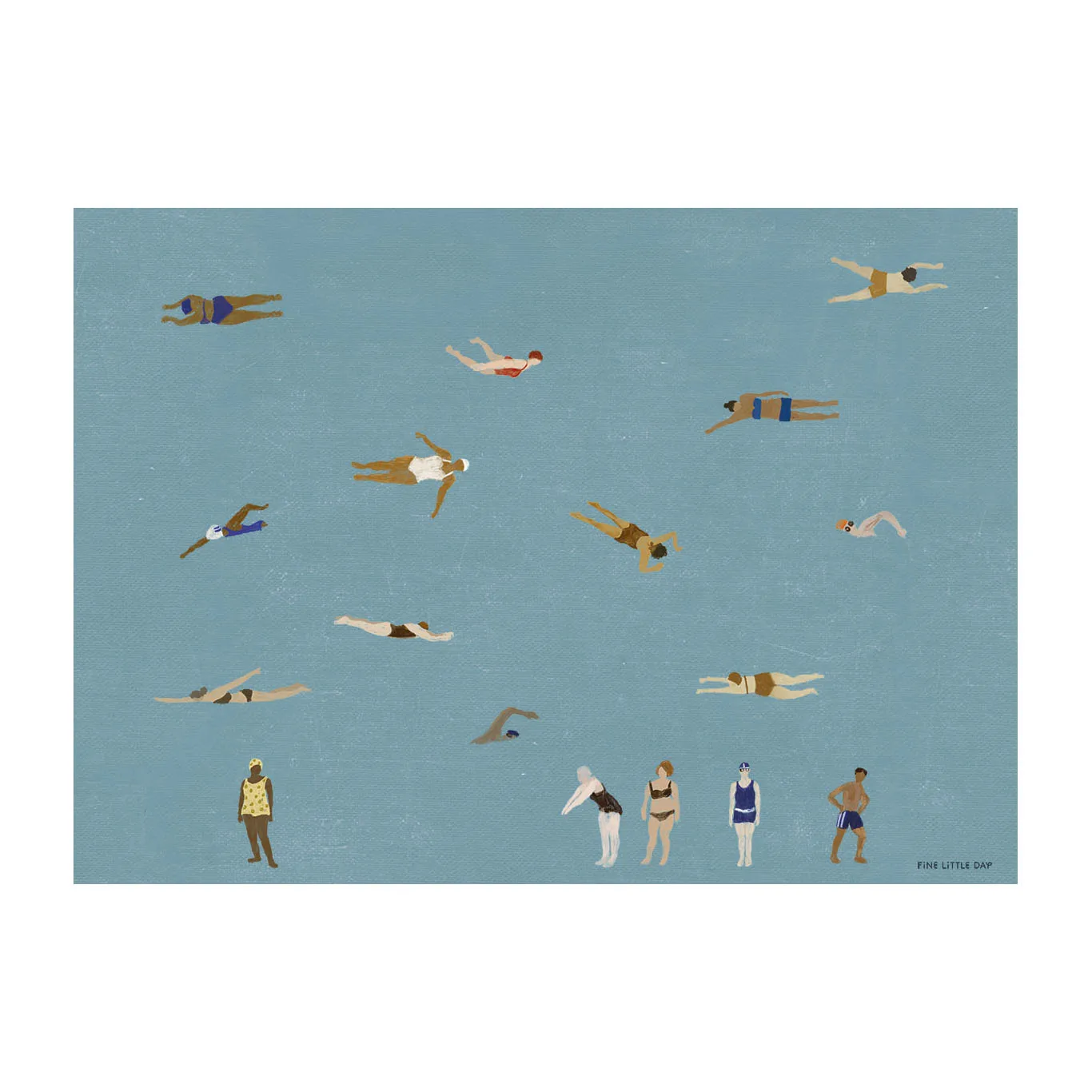 Fine Little Day Poster Swimmers Blue, cm — vue 3