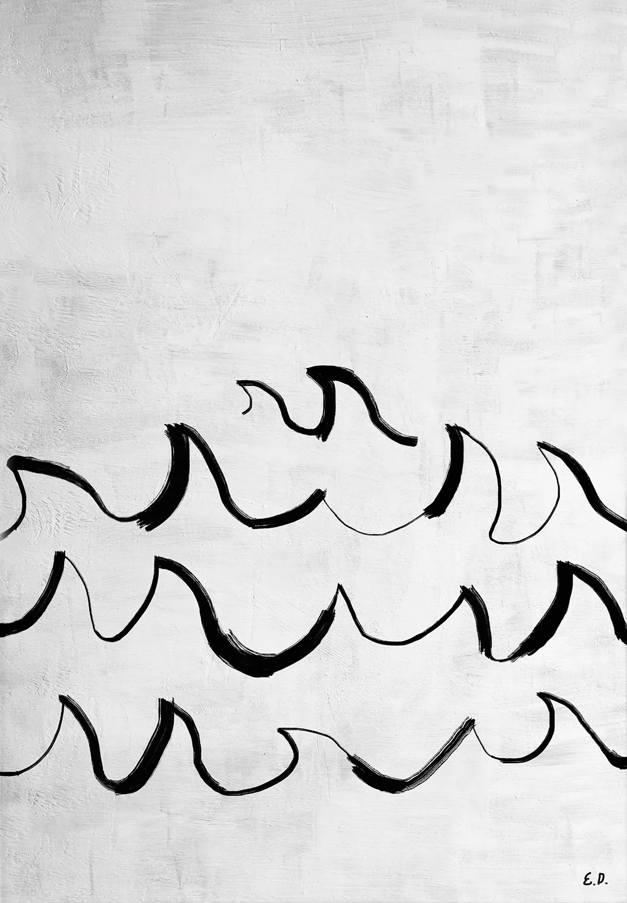 Fine Little Day Poster Wave cm Noir-blanc