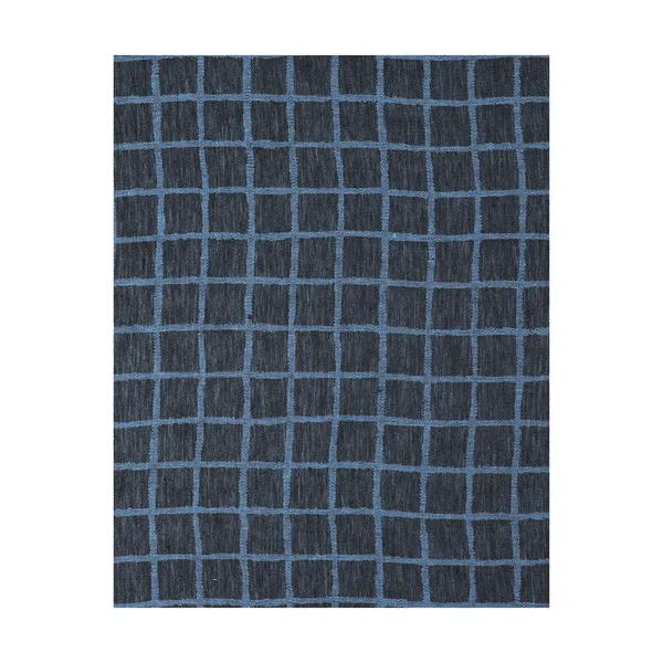 Rutig jacquardvävd bordsduk 147x147 cm, Blue