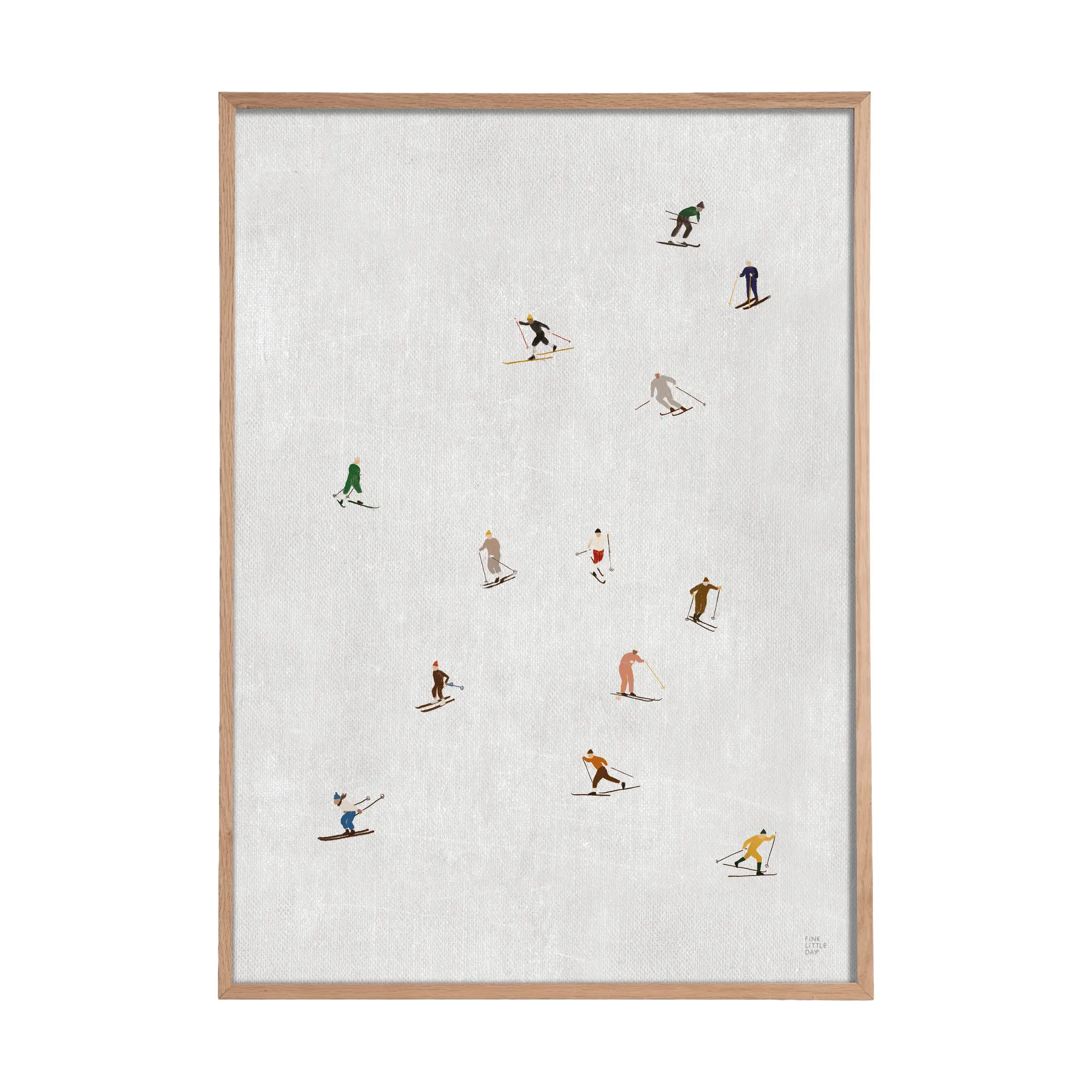 Fine Little Day Skiers plakat 50x70 cm Lysegrå