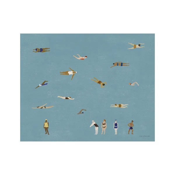 Swimmers poster, Blue, 40x50 cm