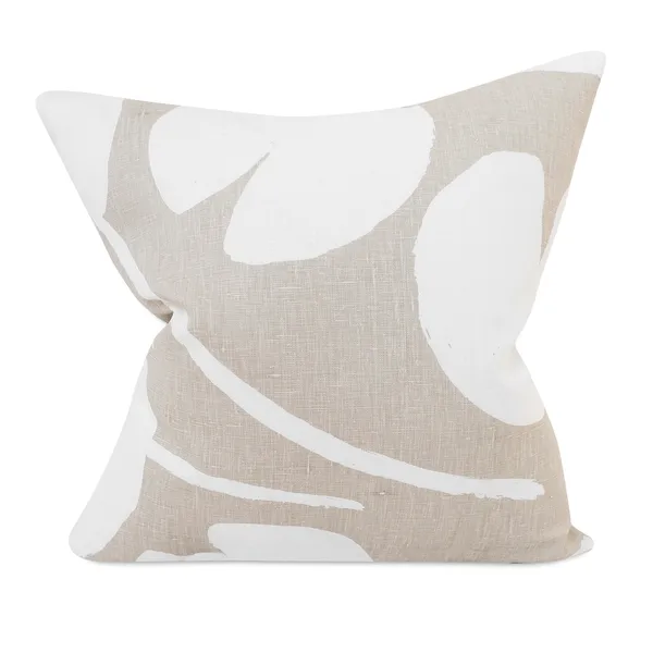 Water lilies kuddfodral, beige-vit, 48x48 cm